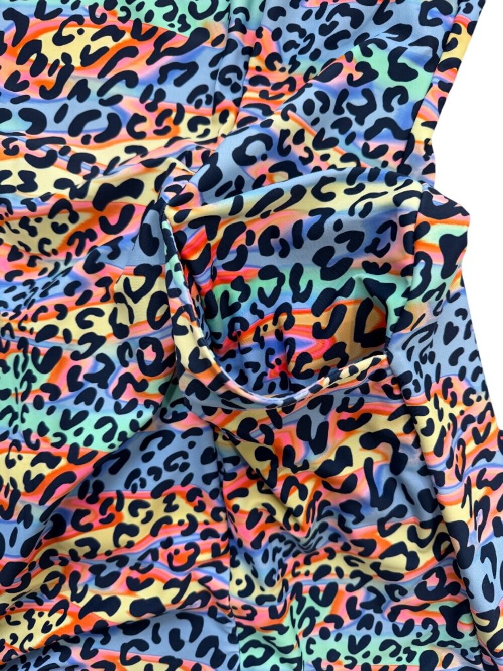 Tzu Tzu Womens Size XL Dress Sleeveless Zip Mock-Neck Rainbow Leopard Pockets - Picture 5 of 6